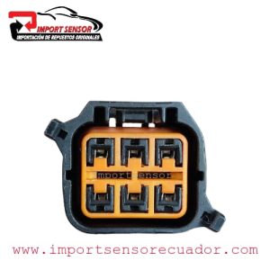 CONECTOR 6 PINES FAROS HYUNDAI GUIA LH ARRIBA-RH ABAJO Código:SOQ469